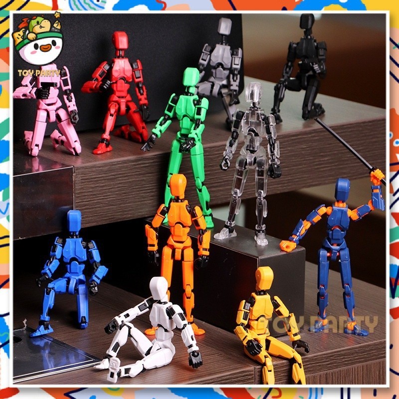 【 24ชม. รูปหุ่นยนต์ Multi-joint Movable 3D Lucky 13 Dummy Action Figure หุ่นยนต์ของเล่นบีบอัด