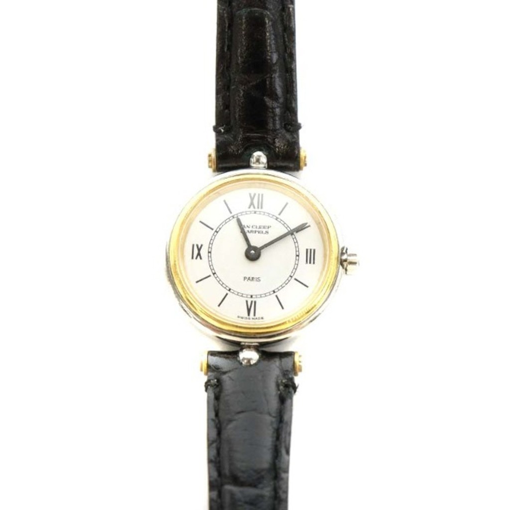 Van Cleef &amp; Arperla Collection Wristwatch Black and White 422 904 Direct from Japan Secondhand
