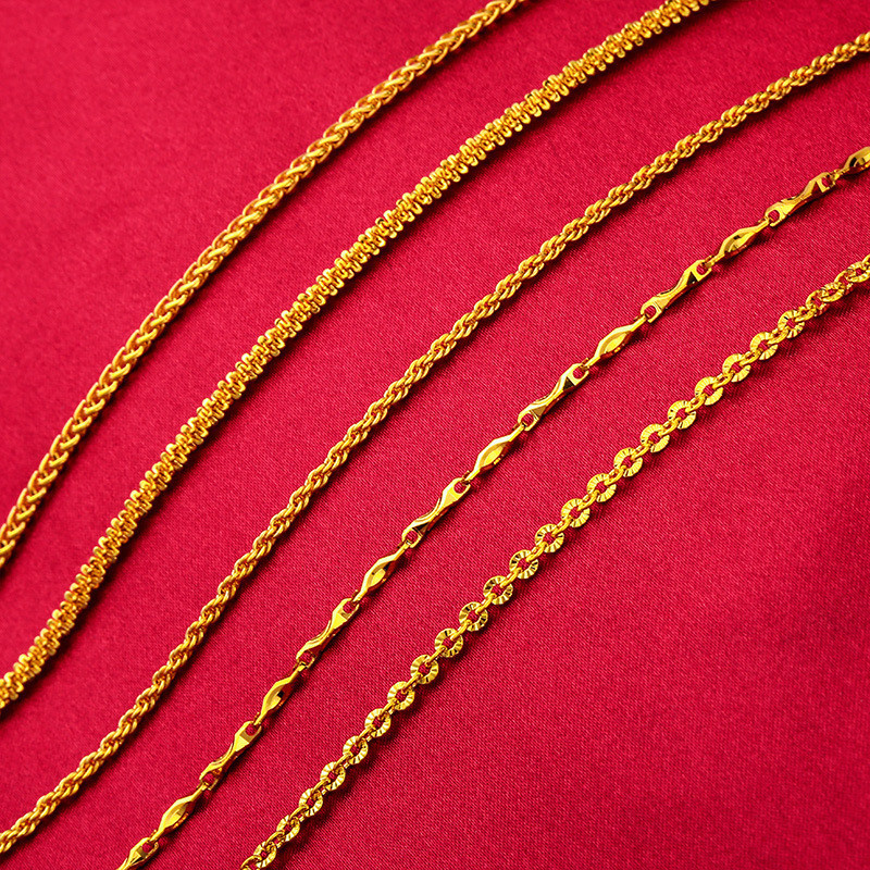 เครื่องประดับ สร้อยคอชุบทอง 24K จี้หนอนผีเสื้อ สําหรับผู้หญิง
