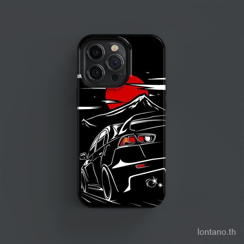 เคสป้องกันโทรศัพท์มือถือ แบบสองชั้น ลาย JDM EVOX Car Fan Yao Night Legend สําหรับ iPhone13 14 15prom