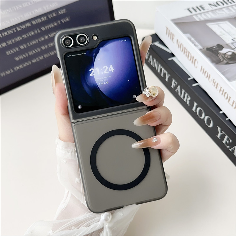 เคสโทรศัพท์แข็ง แบบใส บางพิเศษ แม่เหล็ก สําหรับ Samsung Galaxy Z Flip 6 Z Flip 5 Z Flip 4 Z Flip 3