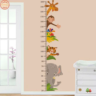 Home ใหม่ สติกเกอร์วัดส่วนสูง มีกาวในตัว ลายสัตว์ สําหรับตกแต่งผนังห้องเด็กอนุบาล TH