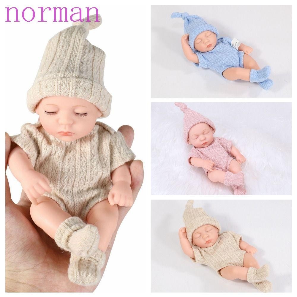 Norman ตุ๊กตาเด็กทารกเสมือนจริง ซิลิโคนนิ่ม ไวนิล กันน้ํา ขนาดเล็ก ของเล่นสําหรับเด็กวัยหัดเดิน