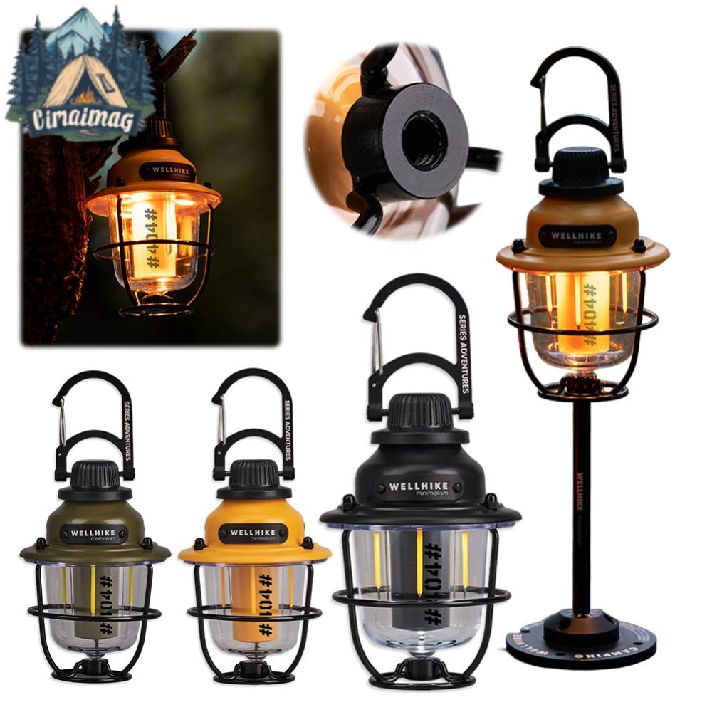 Wellhike ตะเกียง LED ยุทธวิธี Retro Camping Light Camping เต็นท์ไฟตกแต่ง Anti-fall ชาร์จ IPX4 กันน้ํากลางแจ้ง Camping Survival อุปกรณ์