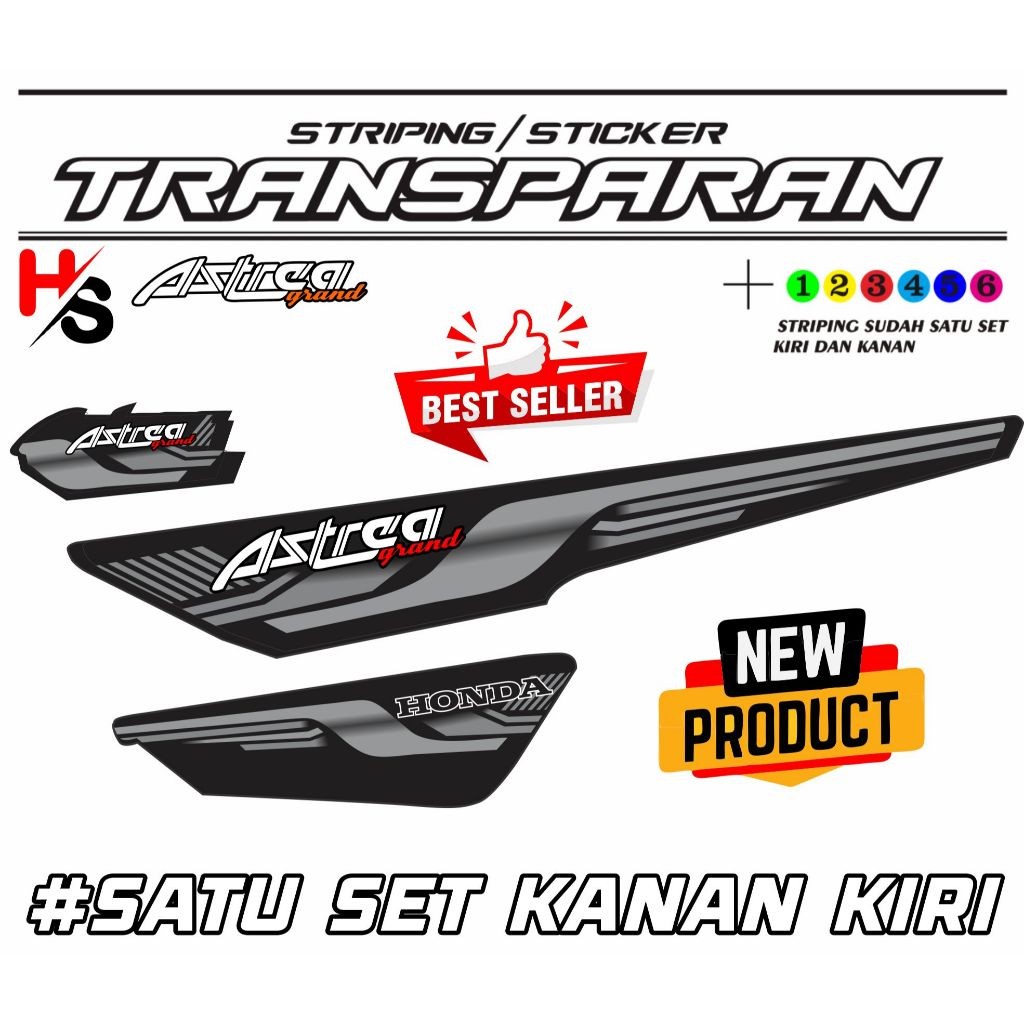 แถบกันยูวี TRANSPARENTING VARIATION ASTREA MOTIP ใหม่ R44