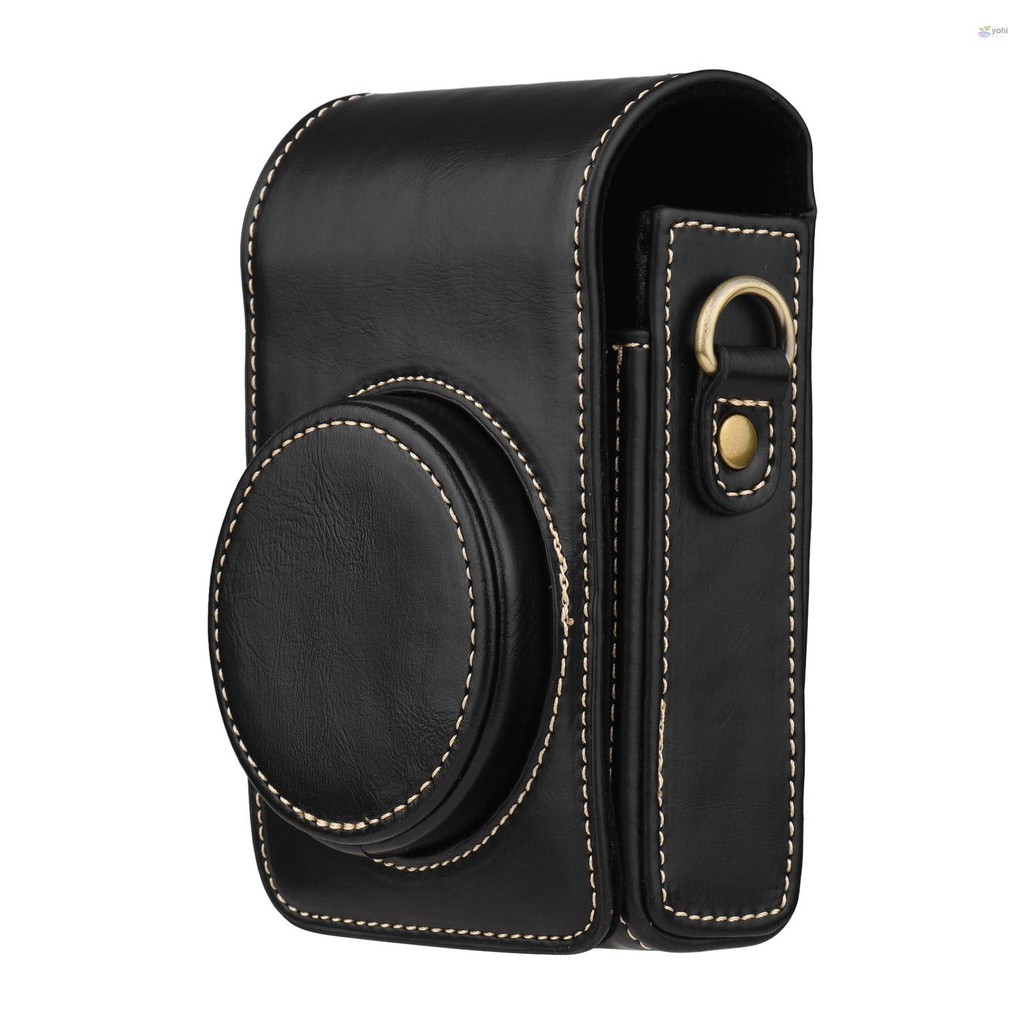 กระเป๋ากล้องแบบพกพาพกพาหนังสังเคราะห์พร้อมสายคล้องไหล่สําหรับ RX100/ RX100 II/ RX100 III/ RX100 IV/ 