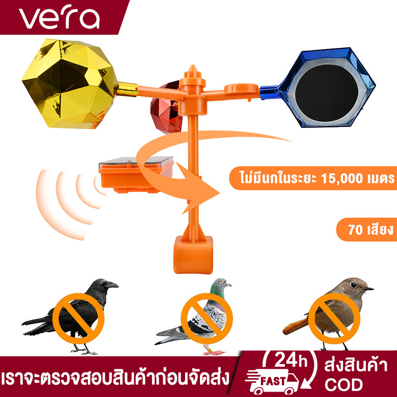 ปรับระดับเสียงได้ ไล่นกได้ไกล 300 เมตร FULI อัลตราโซนิคขับไล่นก เครื่องไล่นก พลังงานแสงอาทิตย์อัลตราโซนิกกลางแจ้ง