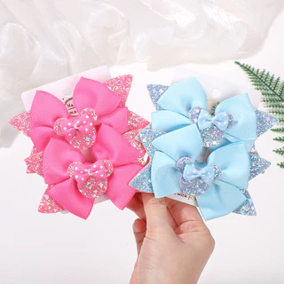 2pcs น่ารัก Jojo Bow Hairclip สําหรับเด็กอุปกรณ์เสริมผมเด็ก Hairpins การ์ตูนที่ละเอียดอ่อนสาว Barrette Party ผมสวยเครื่องประดับ