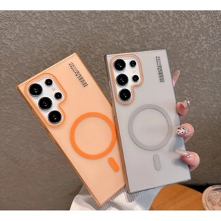 SAMSUNG A07 S25 Ultra หรูหรา อะคริลิค clear Hard Matte Magnetic สําหรับ Samsung Galaxy S25 Plus S24 Ultra S23 S22 061