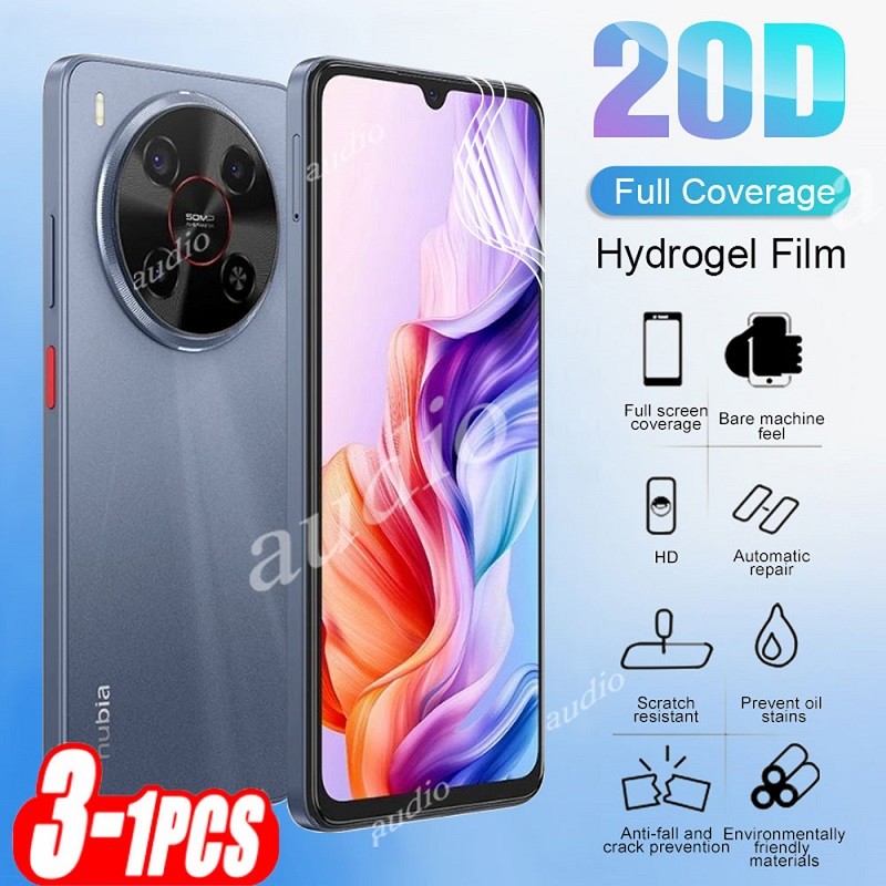 Nubia V70 Max 4G 3 ชิ้น 20D Full Coverage Hydrogel ฟิล์มสําหรับ ZTE Blade V70 Max BladeV70 Max 4G 20