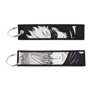 ญี่ปุ่นอะนิเมะ Cool เย็บปักถักร้อย Key Fobs Key แท็กรถยนต์พวงกุญแจสําหรับเพื่อนแฟชั่น KeyRing ของขวัญ