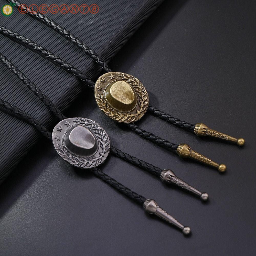 Aelegant อเมริกัน Bolo สร้อยคอ, หมวกคาวบอยจี้ Boho Turquoises สร้อยคอลูกปัด, Punk Western Country สไตล์สไตล์ชาติพันธุ์เสื้อกันหนาว Minimalist Choker ผู้ชาย