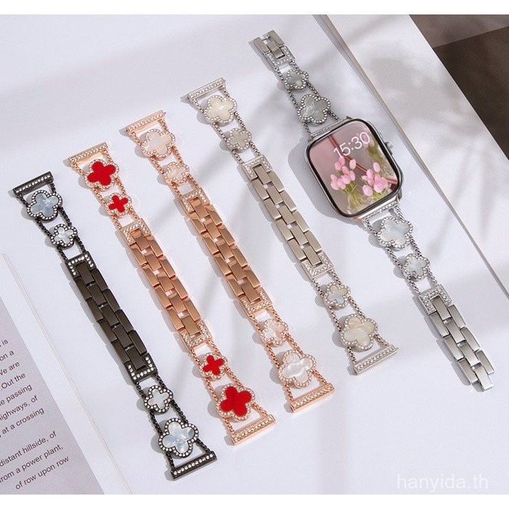 สายนาฬิกาโลหะสำหรับ Redmi Watch 5 สายเพชรหรูหรา สายนาฬิกา Redmi Watch 4 ออกแบบ สาย Redmi Watch 5 Lite สายโคลเวอร์หรูหรา สาย Redmi Watch 3 สำหรับ Redmi Watch 5 - รูปที่ 7