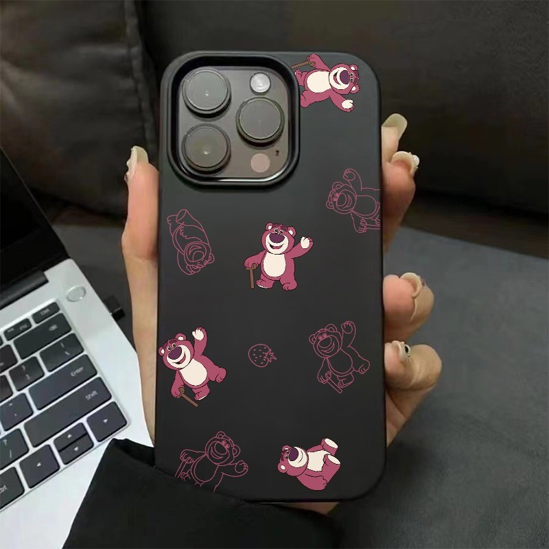 ❤️จัดส่งทันที❤️เคสไอโฟน11 13 14 15 16 17 Pro Max Creative Smile Lotso ซิลิโคน Matte Case For iPhone 13PM,16PM,15PM,14PM