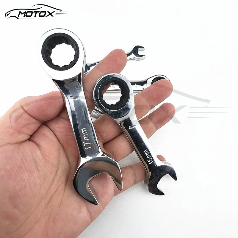 MOTOX 6-19MM Short Handle Quick Ratchet Wrench Multi functional Bidirectional Mini Wrench Dual purpose Wrench