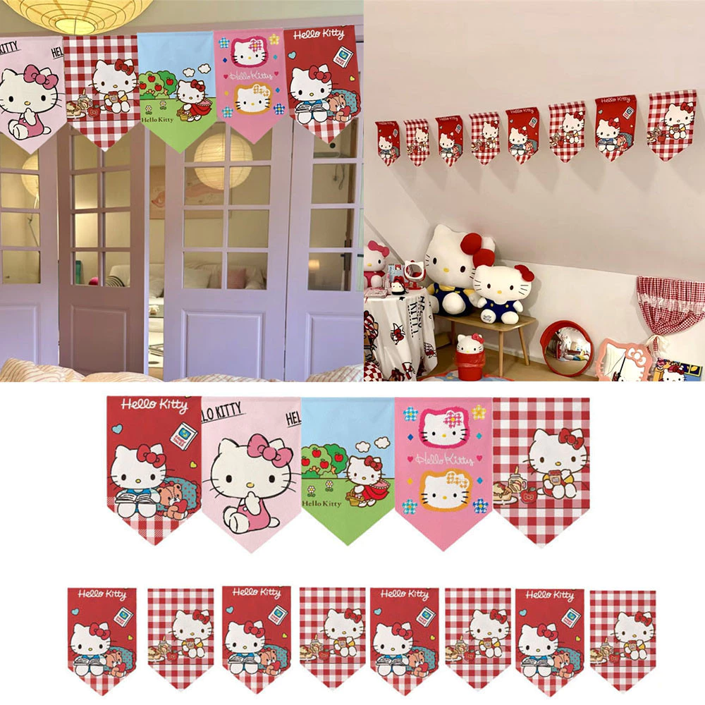 Hello Kitty ตกแต่งบ้านห้องนอนประตูผ้าม่าน DIY INS สร้างสรรค์น่ารัก 1 ชุดการ์ตูน
