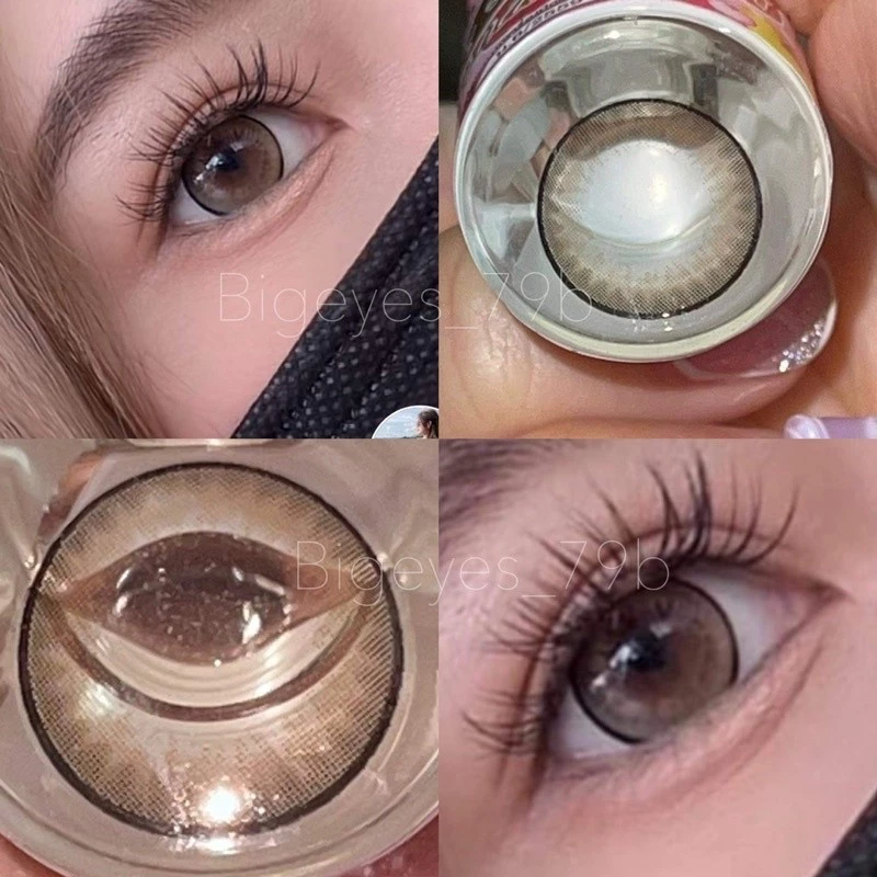 (สายตาปกติและสั้น) ✨Nara Brown Gray มีสองสีขนาดตาโต (Bigeyes) ☀️กรองแสง uv จดทะเบียนถูกต้อง 🇰🇷คอนแทคเลนส์สัญชาติเกาหลี🇰🇷