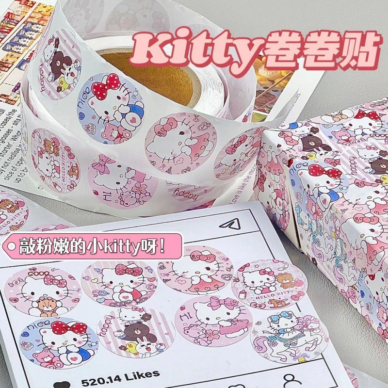 500ชิ้น สวัสดี คิตตี้ สาวสติกเกอร์เด็กการ์ตูนคู่มือ ซานริโอ สติกเกอร์ตกแต่งอนุบาลรางวัลสรรเสริญสติกเกอร์น่ารัก