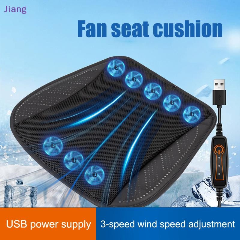 [Jiang] Universal Summer Car Seat Cooler Air Seat Cooling Cushion พร้อมพัดลม USB Fast Blowing Breathable Seat เบาะรถแช่เย็น TH
