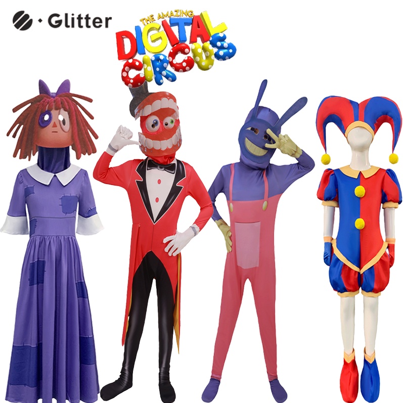 ชุดจั๊มสูทรอกาทาห์ เครื่องแต่งกายคอสเพลย์ดิจิทัล The Amazing Digital Circus Pomni Jax Ragatha Caine 