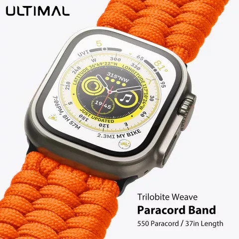 Ultimal Apple Watch สาย Paracord สำหรับ 1/2/3/4/5/6/7/8/Ultra/SE (42/44/45/49mm) สายแอปเปิ้ลวอ แบรน