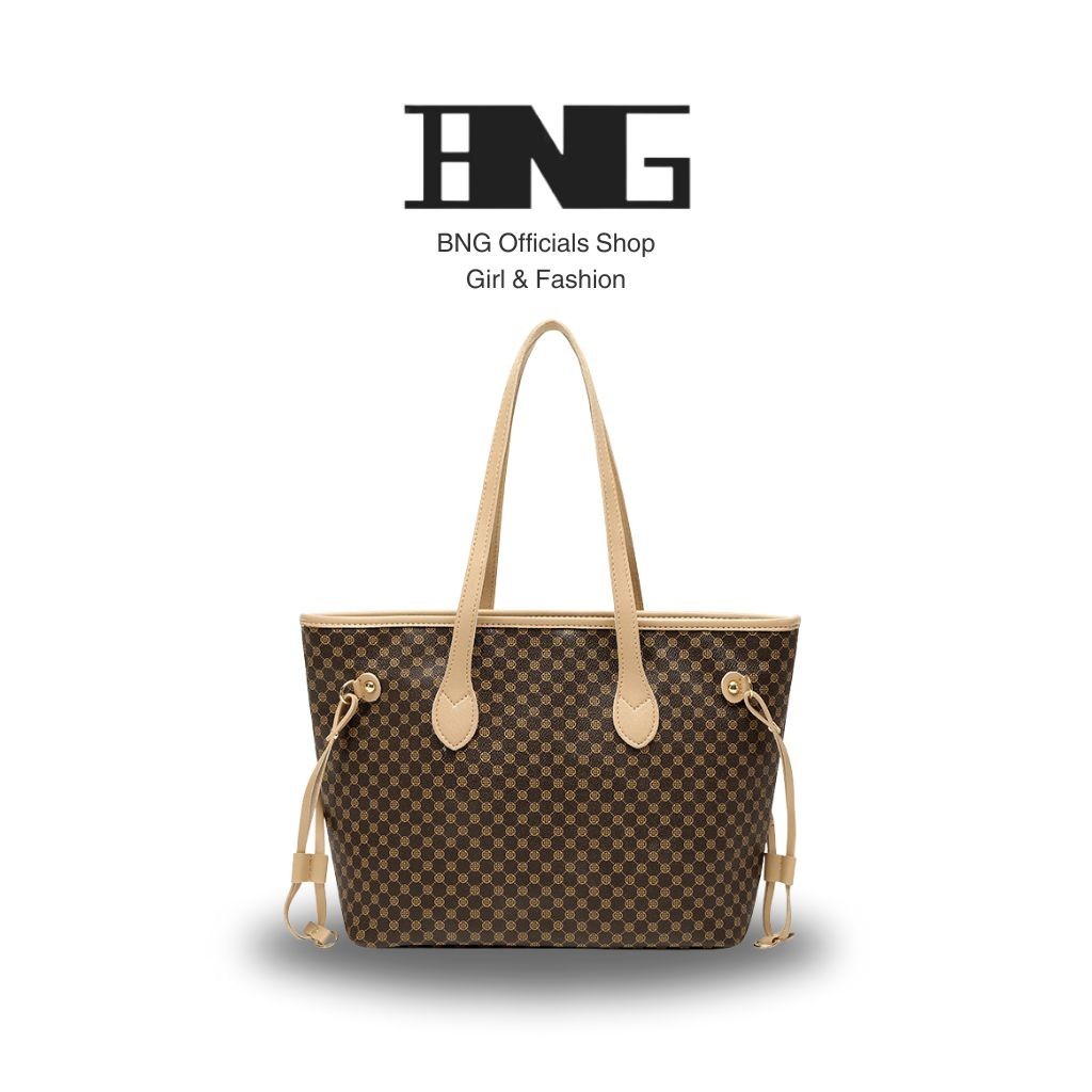 【🚚💨 พร้อมส่งจากไทย】🌞[BNG]🌞 กระเป๋าถือและสะพายข้าง tote bag บรรจุของได้เยอะ เรียบหรู มีสไตล์ (D2349)