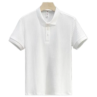 CLIFF เสื้อโปโลผู้ชาย【6สี M-3XL】แขนสั้น ติดกระดุม เข้ารูป ระบายอากาศได้ดี ลําลอง สไตล์เรียบง่าย สําหรับผู้ชาย ลายขวาง