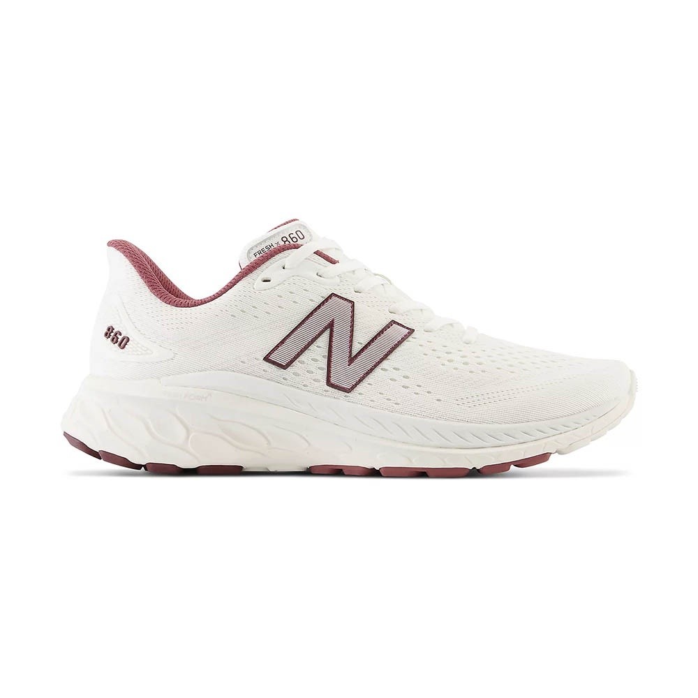 New Balance NB Men สีขาวสีแดงรองเท้าผ้าใบ Cushioning Jogging รองเท้า M86013S  ร้อย