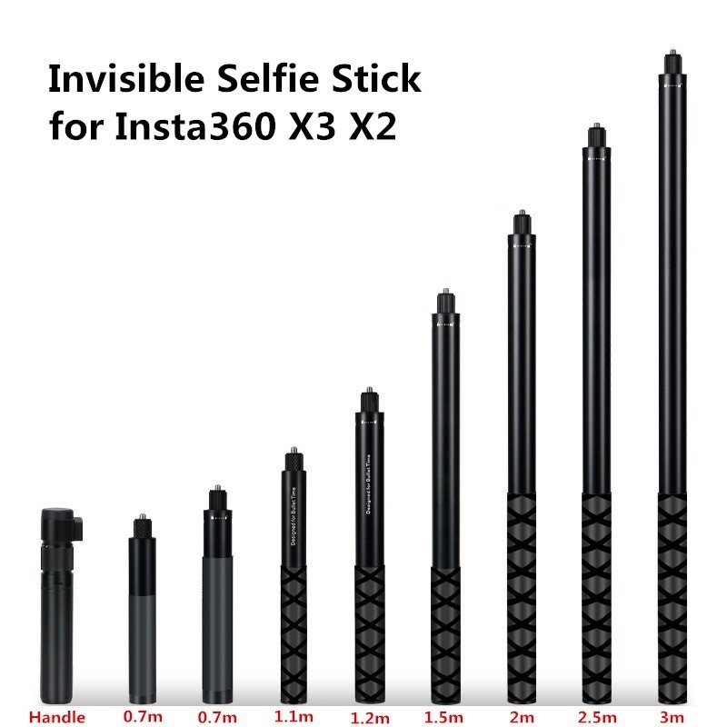 สําหรับ Insta360 1.2M 1.5M 2M 3M ที่มองไม่เห็น Selfie Stick สําหรับ Insta360 X5 X4 one X3 X2 Selfie Stick Bullet Time Bundle Handle สําหรับ Insta360 Panoramic กล้องอุปกรณ์เสริม DJI