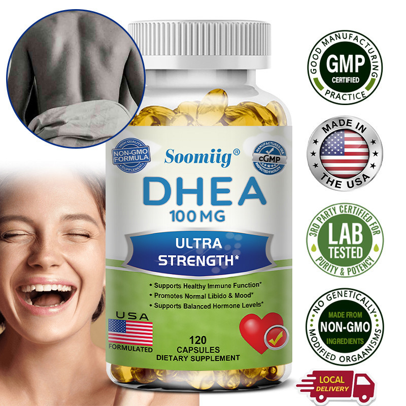 Soomiig อาหารเสริม DHEA - รองรับการทํางานของสมองและภูมิคุ้มกัน เพื่อสุขภาพ รองรับอารมณ์สมดุล - เพิ่มการเผาผลาญ - รองรับพลังงาน