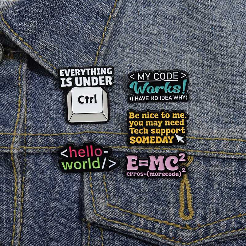 เข็มกลัด รูปการ์ตูน Ctrl Text Enamel เครื่องประดับแฟชั่น สําหรับเพื่อน คอมพิวเตอร์