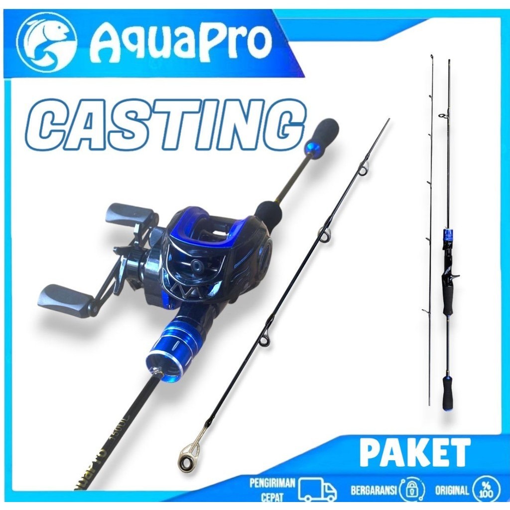 Aquapro - คันเบ็ดตกปลา UL น้ําหนักเบา สีฟ้า สําหรับตกปลา 1 ชุด