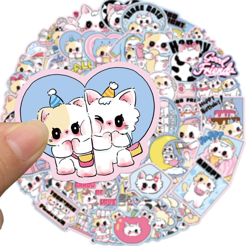 60 แผ ่ น Souffle Meow Meow กลุ ่ มสติกเกอร ์ คู ่ มือ diy วัสดุสติกเกอร ์ ซีลสติกเกอร ์ หมวกกันน ็ อครถจักรยานยนต ์ สติกเกอร ์ กันน ้ ํากีตาร ์ สเก ็ ตบอร ์ ดตู ้ เย ็ น ipad ถ ้ วยน ้ ํา Thermos ถ ้ วยโทรศัพท ์ กรณีสติกเกอร ์ ตกแต ่ ง - รูปที่ 4