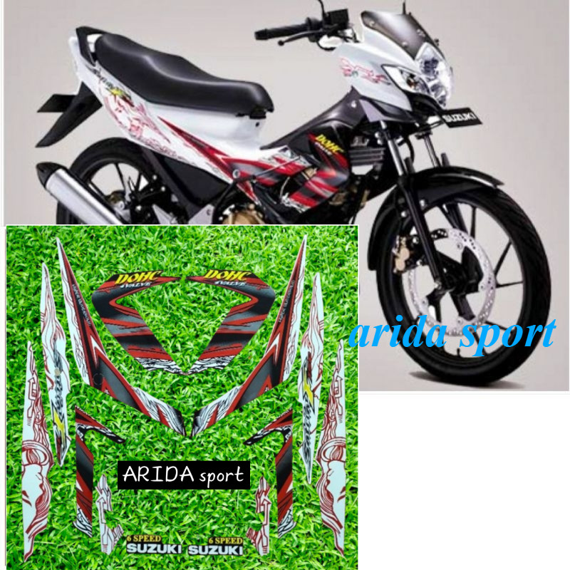 สติ๊กเกอร์ Striping Suzuki Satria F150 fu f 150 fu สีดําและสีขาว 2011 motif ดั้งเดิม