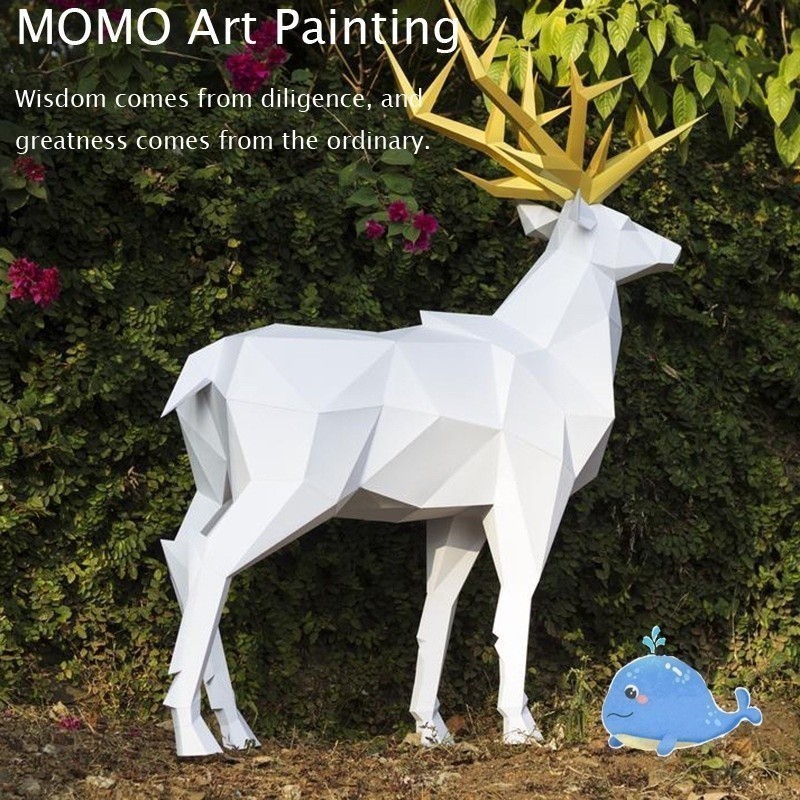 Momo โมเดลกระดาษ รูปกวาง 3D สามมิติ แฮนด์เมด DIY JH81