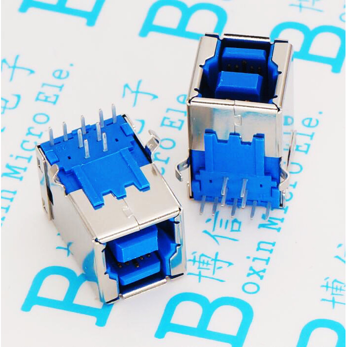 ซ็อกเก็ตอินเตอร์เฟซ ความเร็วสูง 3.0 USB B-Type Port 90 องศา สําหรับเครื่องพิมพ์ 3.0