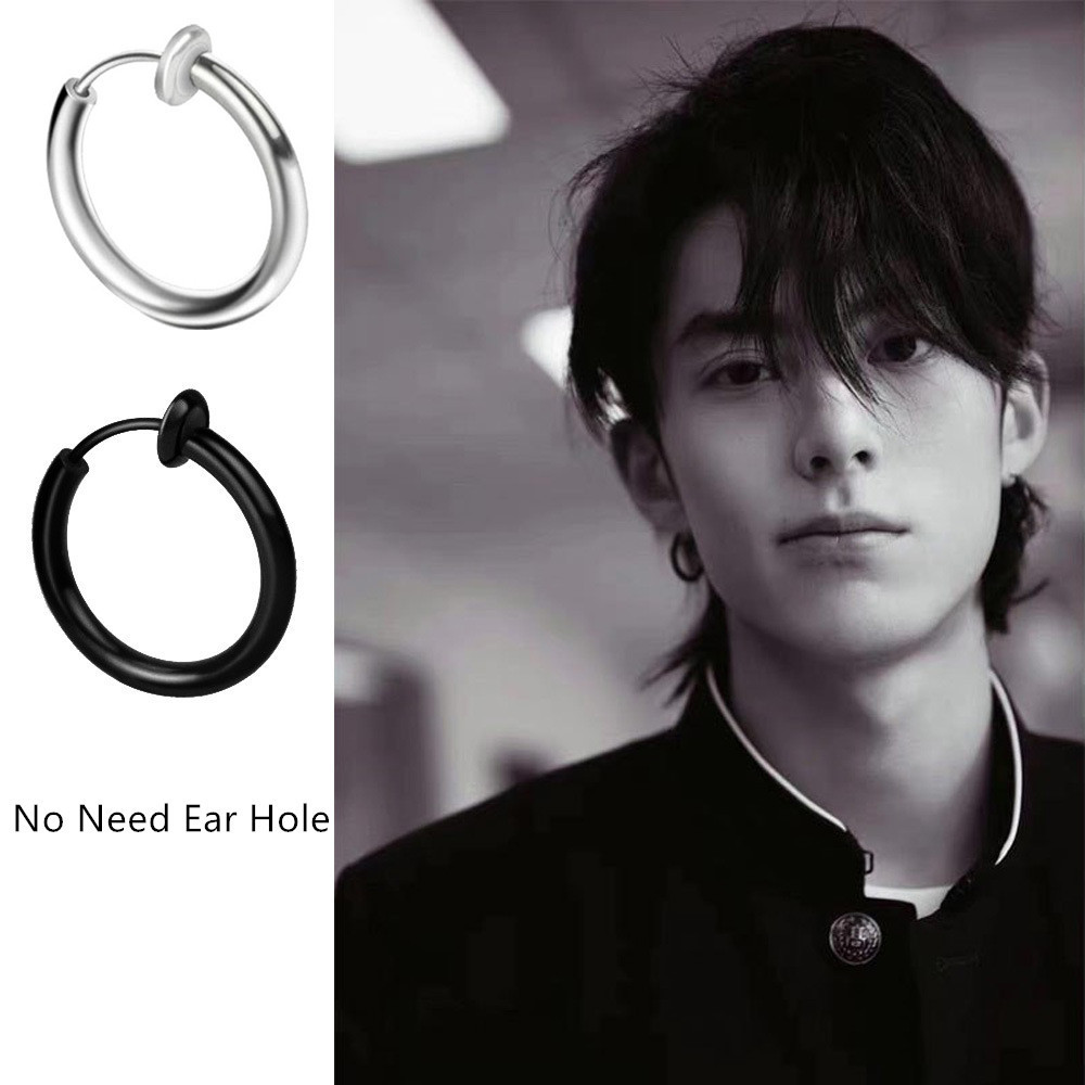 1 ชิ้น สเตนเลส ที่ครอบหู ห่วง ต่างหูปลอม ผู้ชาย โดยไม่ต้องเจาะ ต่างหูแบบหนีบ สําหรับผู้หญิง ไม่ต้องเจาะ ต่างหู ไม่เจาะรู
