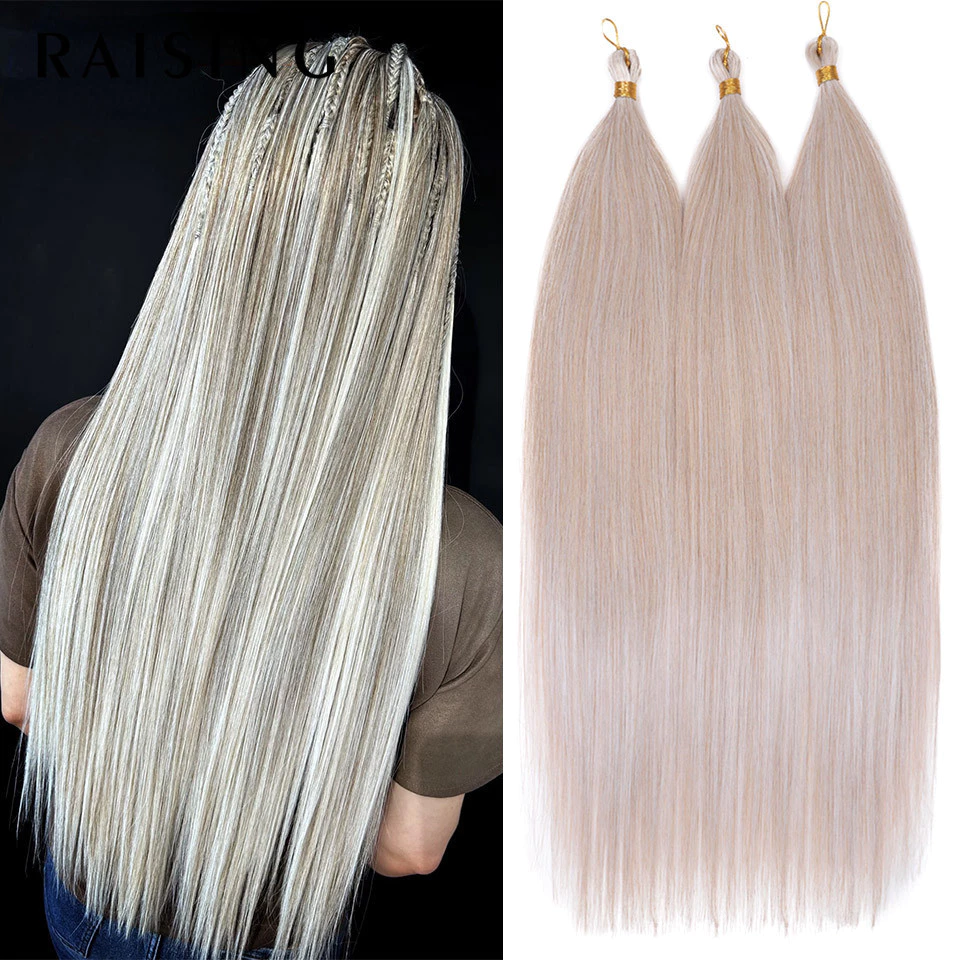 Raising กิ๊บติดผมถักโครเชต์สังเคราะห์ สีบลอนด์ 28 นิ้ว 3 ชิ้น
