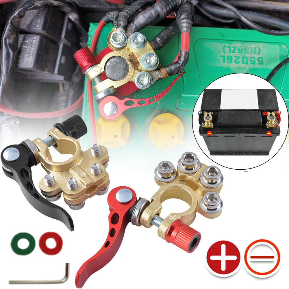 KCTS ขั้วแบตเตอรี่ 12v 2 ชิ้น ขัวแบตเตอรี่หลายทาง ขั้วเเบตรถยนต์ถอดเร็ว