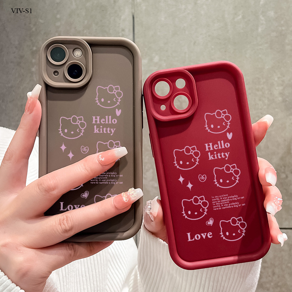 VIVO V29 V27 V27E V25 V25E V23 V23E V15 V11i V5 V5S S1 Lite Pro 4G 5G เคสวีโว่ สำหรับ Pink Hello Kitty เคสโทรศัพท์ Soft Silicone Phone Cases
