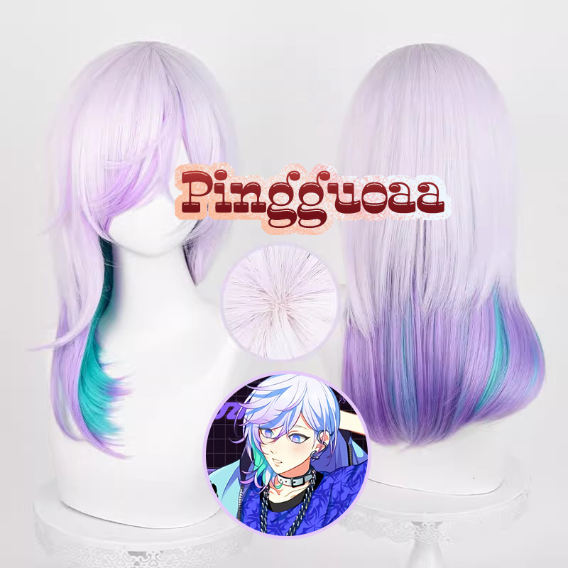 【Manmei】Paradox Live KaNata Yatonokami Cosplay Wig 48cm Long Gradient Wigs Heat Resistant Synthetic Hair