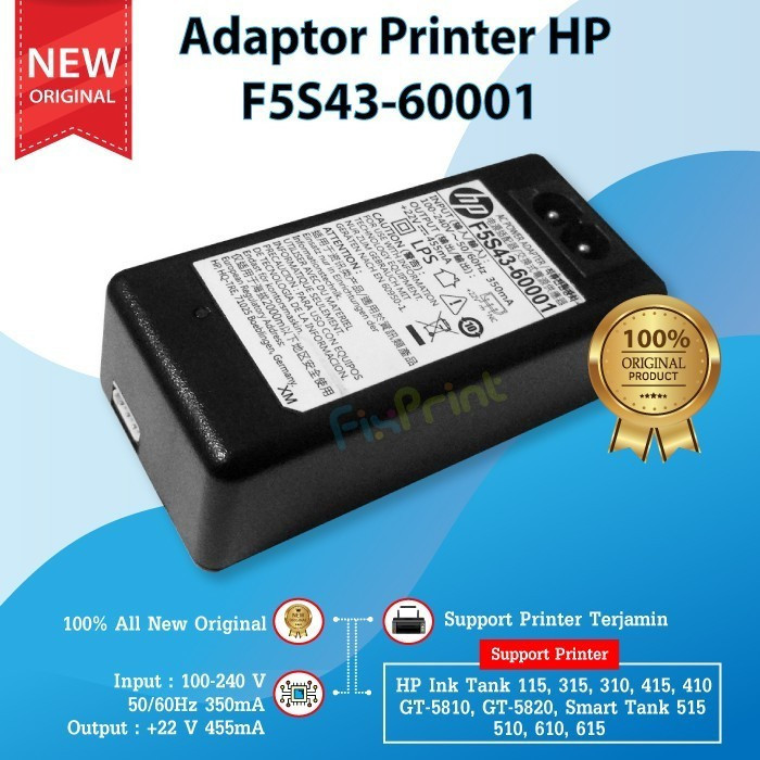 อะแดปเตอร์เครื่องพิมพ์ F5S43-60001 22v HP Deskjet GT5810 2135 2335 2336 2337