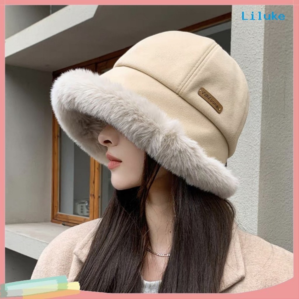 Lk-- หมวกบังแดด แบบหนา ทรงโดม พับได้ ให้ความอบอุ่น แฟชั่นฤดูหนาว สําหรับผู้หญิง