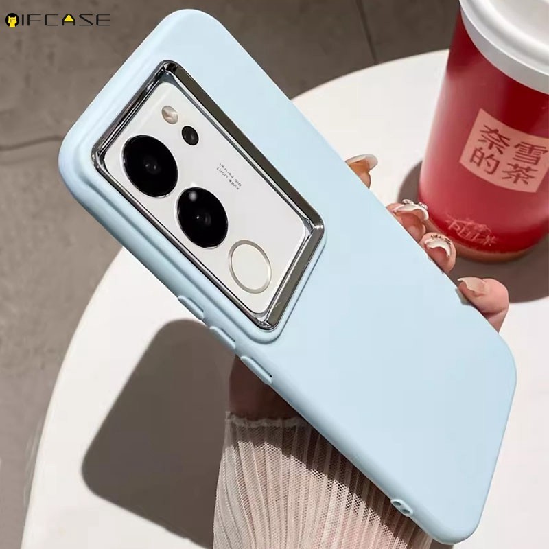 เคสโทรศัพท์มือถือ ซิลิโคนนุ่ม ผิวด้าน ทรงวงรี สีแคนดี้ เรียบง่าย สําหรับ Vivo V30 V29 V27 V25 V20 Pro V23 V21 V21s V17 Neo