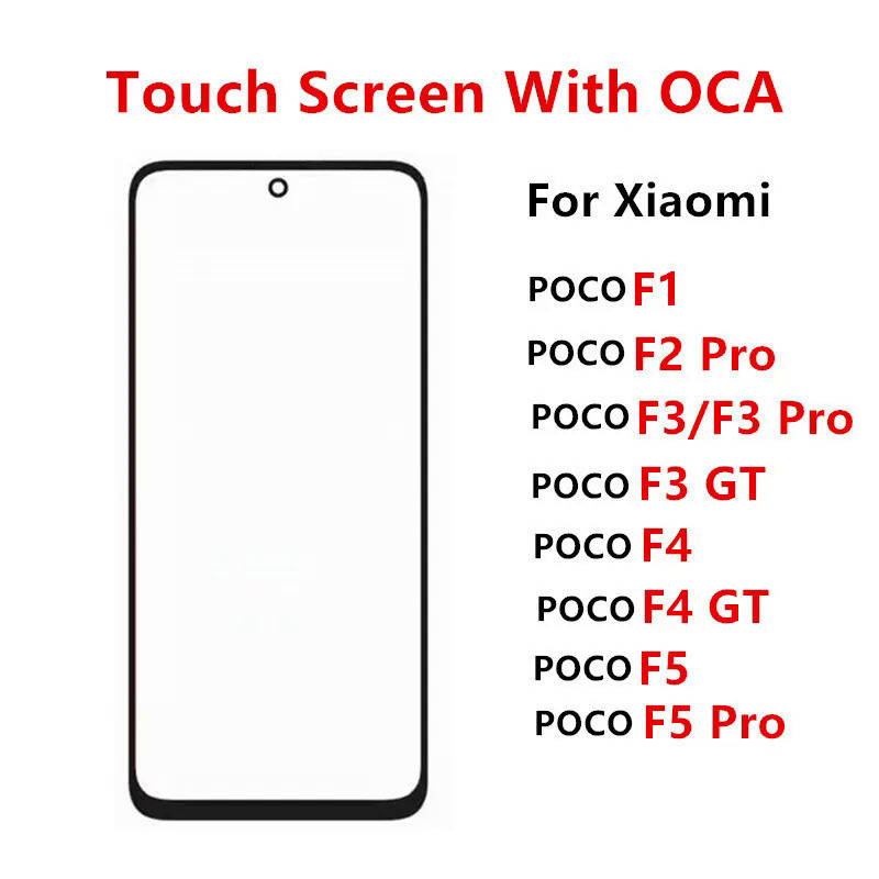 อะไหล่ซ่อมแซมหน้าจอสัมผัส LCD และ OCA สําหรับ Xiaomi POCO F5 Pro F4 F3 GT F2 F1