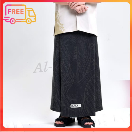 Hitam Rabbani ORI Palestian Rabbani Sarong Slimo SJ3 200 Black Palestian Motif Style Al-Muqiit.Shop
