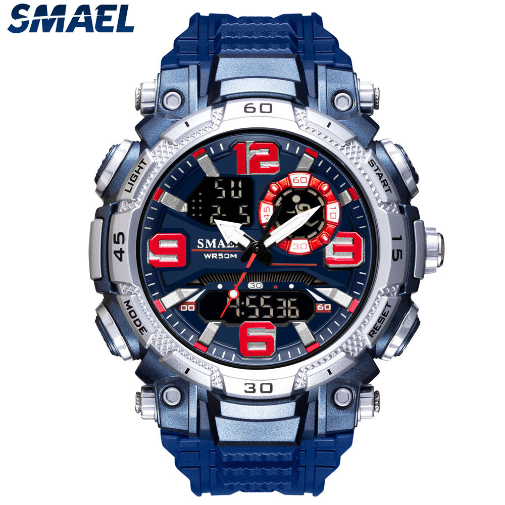 Smael 1921 นาฬิกาปลุกอิเล็กทรอนิกส์ หน้าจอคู่ กันน้ํา สําหรับนักเรียน วัยรุ่น เล่นกีฬา