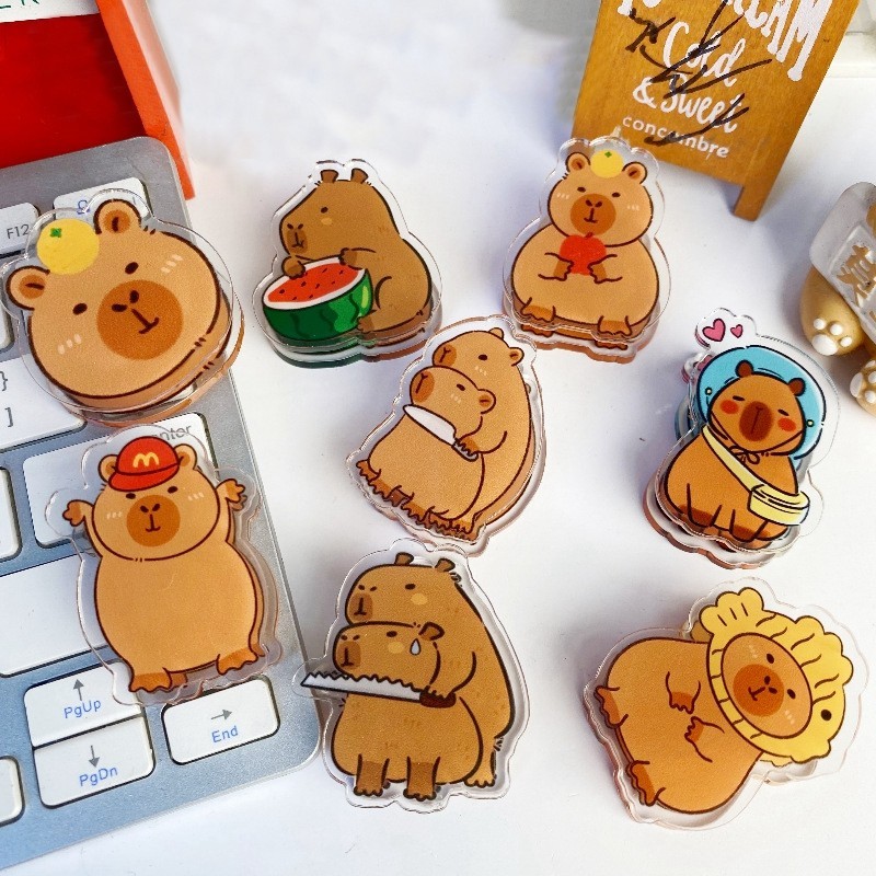 คลิปหนีบกระดาษโน๊ต ลายการ์ตูน Capybara ขนาดเล็ก สําหรับนักเรียน