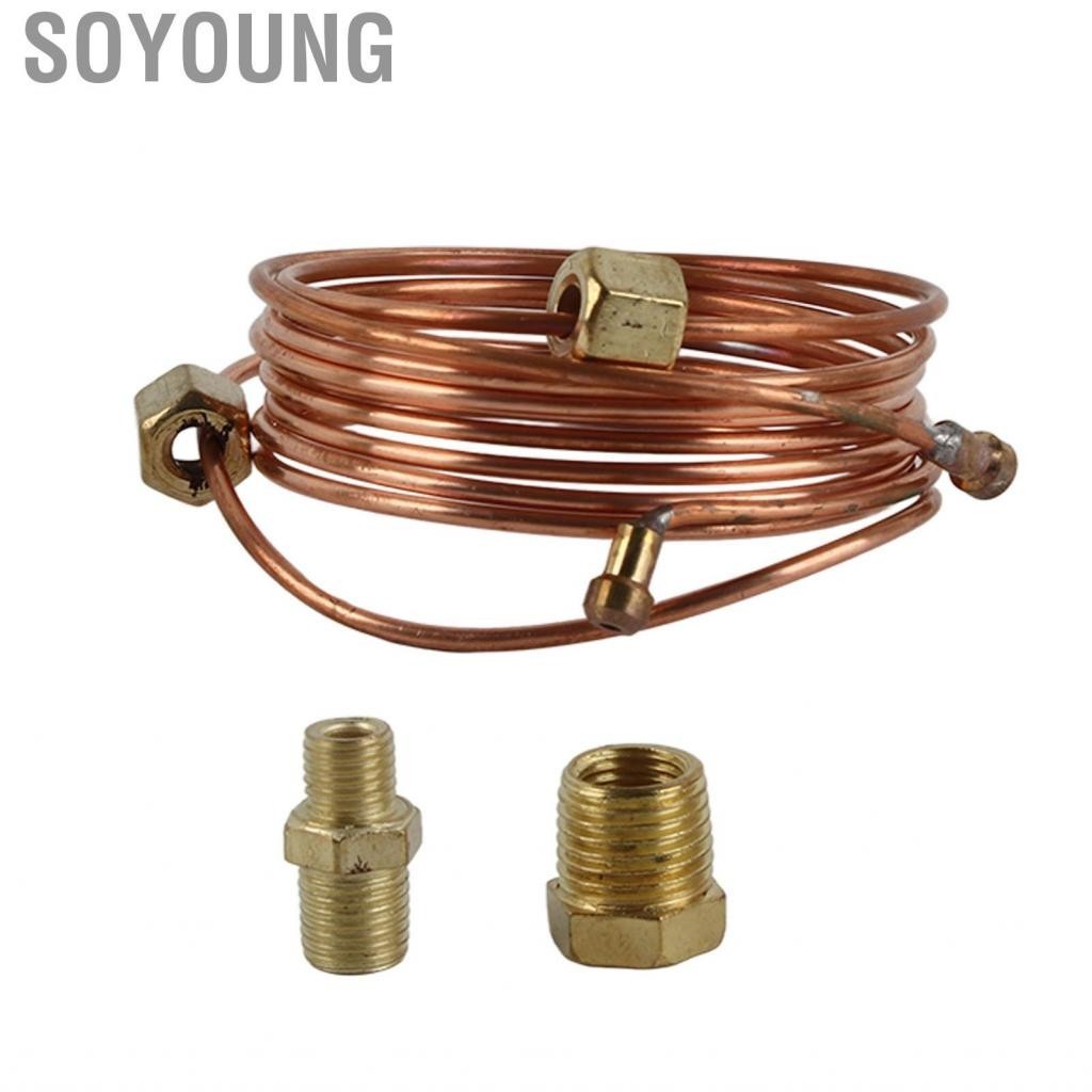 Soyoung ชุดท่อวัดแรงดันน้ำมันเครื่องกันสนิม 72in ทองแดงติดตั้งพร้อมข้อต่อสำหรับรถบรรทุกรถยนต์