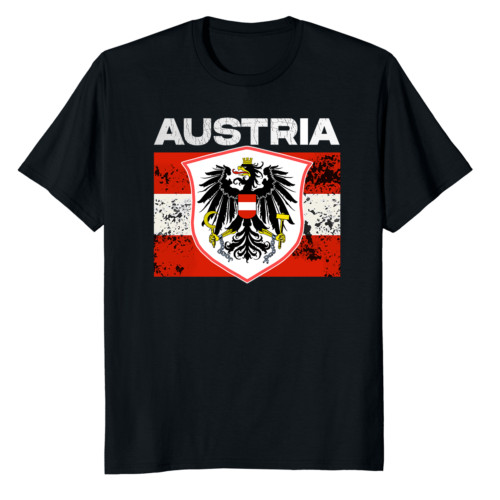 เสื้อยืดสัญลักษณ์ Austria Flag Coat Of Arms
